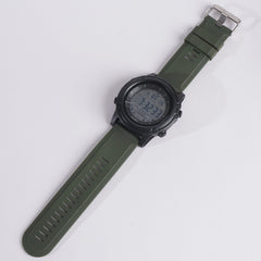 Mens Digital LED Sport Watch Olive Green