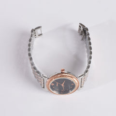 Two Tone Women Stylish Chain Wrist Watch Rosegold B