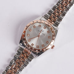 Two Tone Women's Chain Watch Rosegold Silver