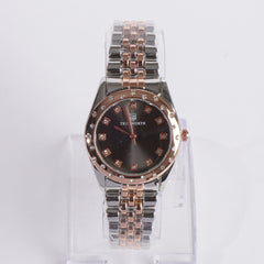 Two Tone Women's Chain Watch Rosegold Black