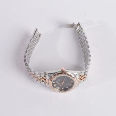 Two Tone Women's Chain Watch Rosegold Black