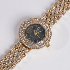Women's Chain Watch Golden Black