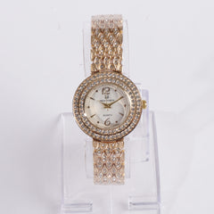 Women's Chain Watch Golden White