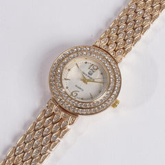 Women's Chain Watch Golden White