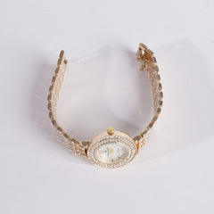 Women's Chain Watch Golden White