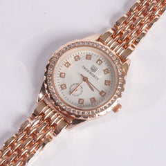 Women's Chain Watch Rosegold White