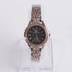 Two Tone Women's Chain Watch Rosegold Black