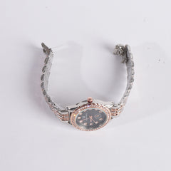 Two Tone Women's Chain Watch Rosegold Black