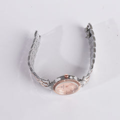 Two Tone Women's Chain Watch Rosegold Pink