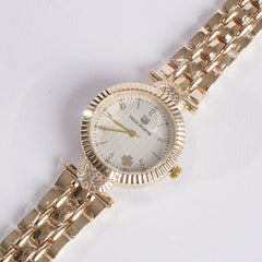 Women's Chain Watch Golden White