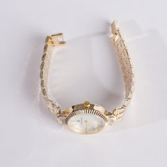Women's Chain Watch Golden White