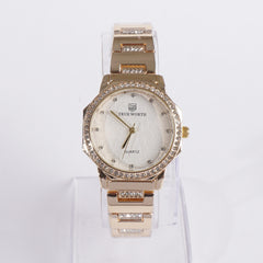 Women's Chain Watch Golden White