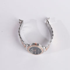 Two Tone Women's Chain Watch Rosegold Black