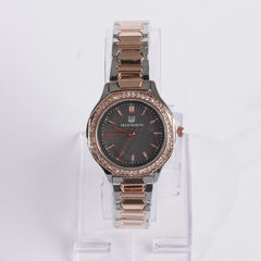 Two Tone Women's Chain Watch Rosegold Black