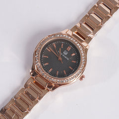Women's Chain Watch Rosegold Black