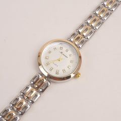 Two Tone Woman Silver Golden Watch With White Dial