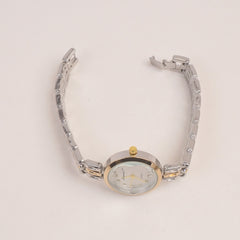 Two Tone Woman Silver Golden Watch With White Dial