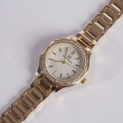 Women's Chain Watch Golden White