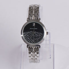 Women's Chain Watch Silver Black