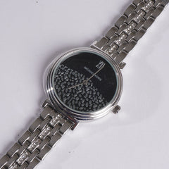 Women's Chain Watch Silver Black