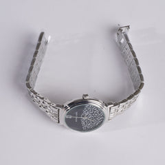 Women's Chain Watch Silver Black