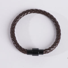 Fashion Leather Magnetic Lock Trendy Brown Bracelet