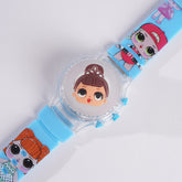 Kids Character Digital Watch with Light Cyan