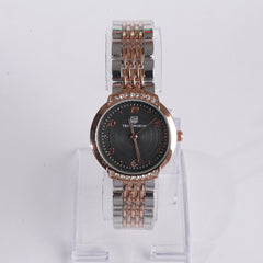 Two Tone Women's Chain Watch Rosegold Blk