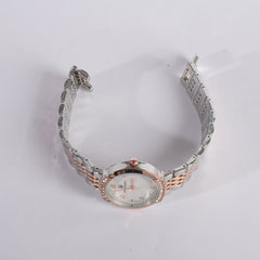 Two Tone Women's Chain Watch Rosegold White