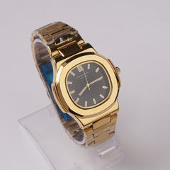 Mens Chain Wrist Watch Golden