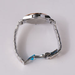 Two Tone Rosegold Silver Chain Mans Wrist Watch