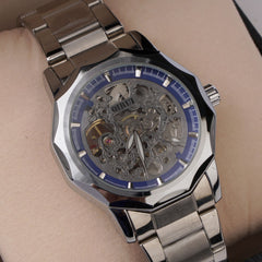 Mans Automatic Chain Wrist Watch Silver