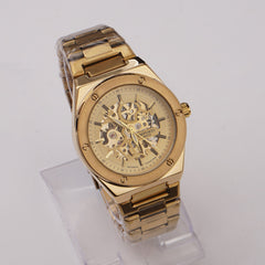 Mans Automatic Chain Wrist Watch Golden Gld