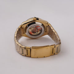Mans Automatic Chain Wrist Watch Golden Gld