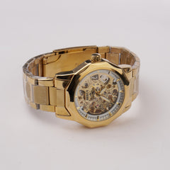 Mans Automatic Chain Wrist Watch Golden Gldn