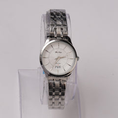 Women Chain Wrist Watch Silver Wht