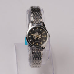 Women Chain Wrist Watch Silver Blk 1