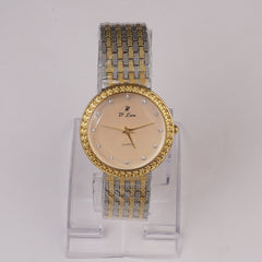 Two Tone Womens Chain Wrist Watch Golden