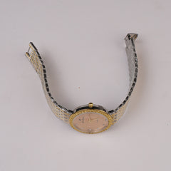 Two Tone Womens Chain Wrist Watch Golden