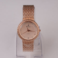 Womens Chain Wrist Watch Rosegold Pink
