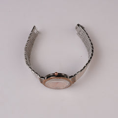 Two Tone Womens Chain Wrist Watch Rosegold Silver
