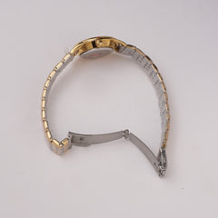 Two Tone Women's Chain Watch Golden Silver