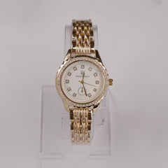 Women's Chain Watch Golden White