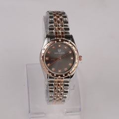 Two Tone Women's Chain Watch Rosegold Black