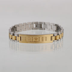 Two Tone Mens Golden Chain Bracelet R