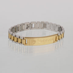 Two Tone Mens Golden Chain Bracelet R1