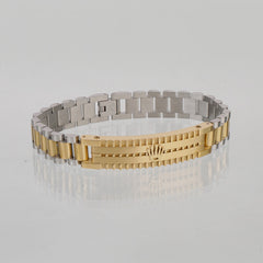 Two Tone Mens Golden Chain Bracelet R2