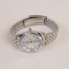 Woman Silver Chain Watch SIlver Dial