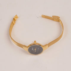 Women's Chain Watch Golden Black Dial