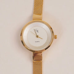 Women's Chain Watch Golden White Dial